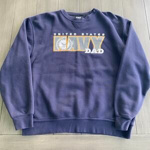 Big Cotton U.S. Navy Dad Sweatshirt • XL • Navy Blue • Cotton Blend
